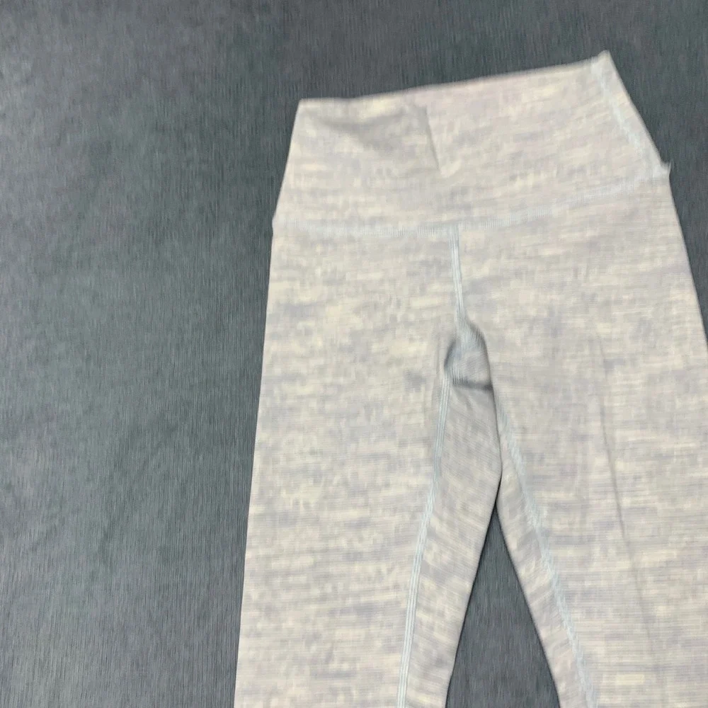 Lululemon Leggings Womens 22 White Blue Space Dye Athletic Gym Training Workout